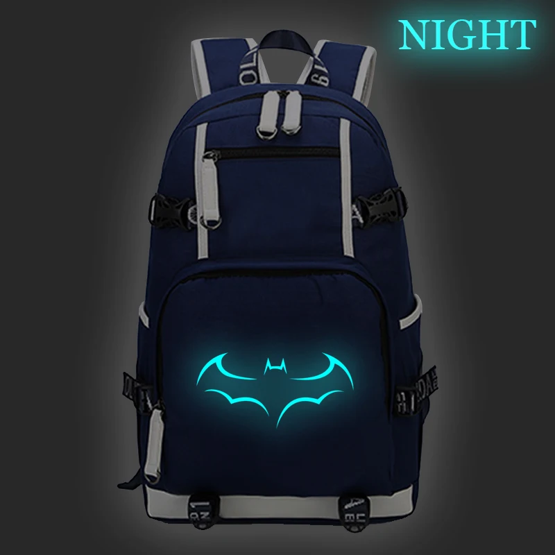 Супергерой логотип БЭТМЭН Печать Рюкзак Школьный для мальчиков и девочек