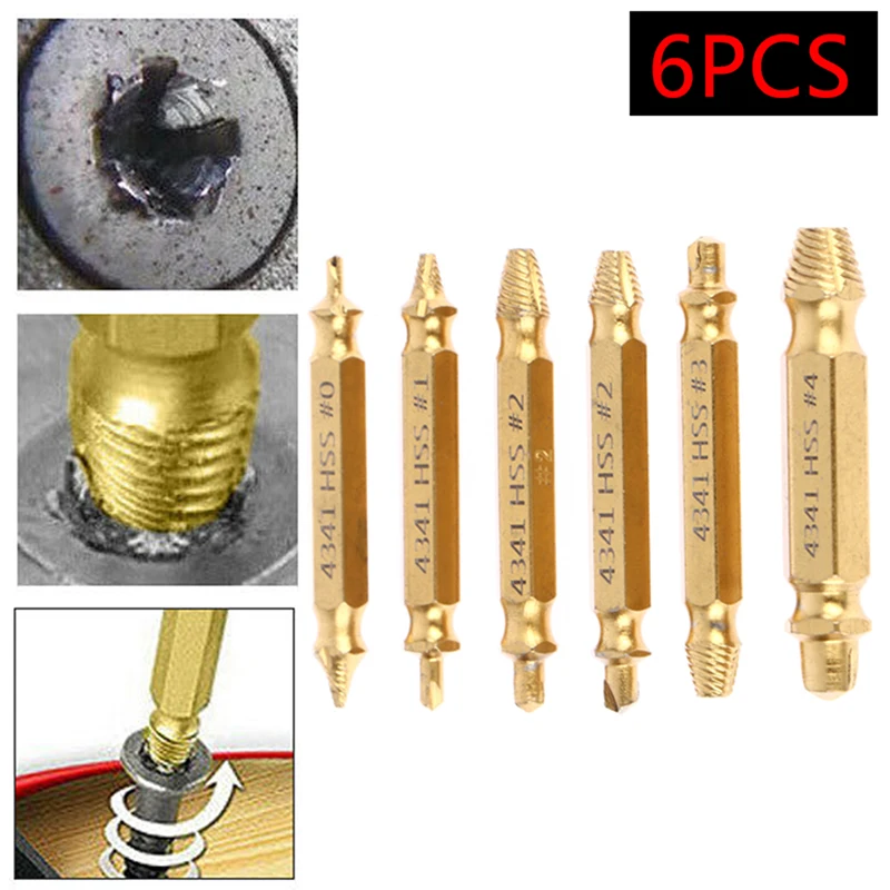 

6pcs Damaged Screw Extractor Speed Out Drill Bits Removal Tool Broken Bolt Remover Deburrer