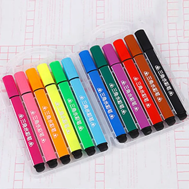 Deli Water Color Pen For Kids Painting Creation With Creative Cute Stamp  Pattern Design Markers Washable Color Pen Art Supplies