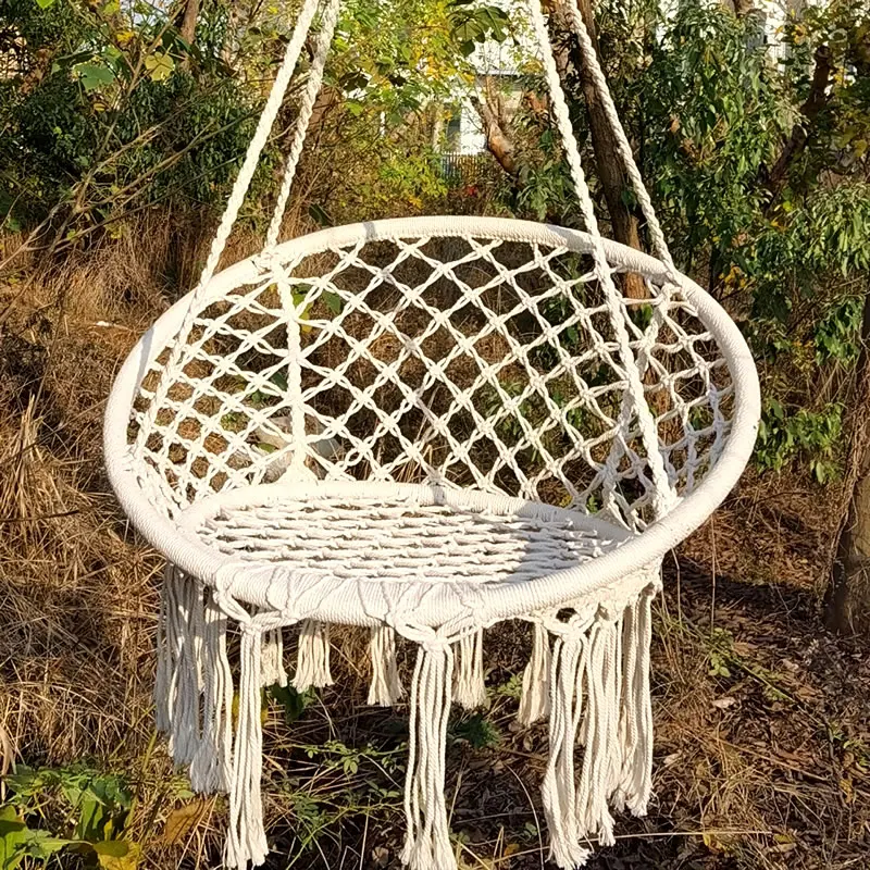 

Round Hammock Chair Swinging Bedroom Single-Safety-Chair Outdoor Adult Child for Dormitory
