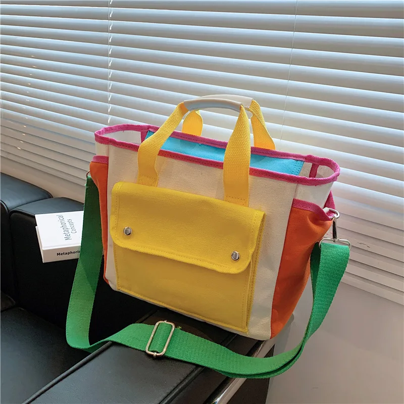 

Fashion canvas Mommy bag large capacity mother baby bag waiting for delivery bag insulated handbag multifunctional cross bag
