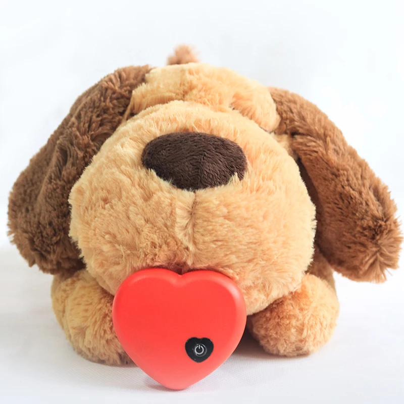 

Dog Toy Plush Toy Comfortable Behavioral Training Aid Toy Heart Beat Soothing Plush Doll Sleep For Smart Dogs Cats Play