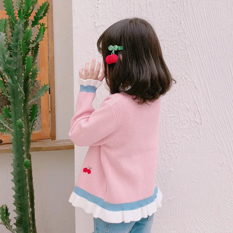 Повседневный Кардиган для девочек Осень-зима 2019 вязаные свитера маленьких