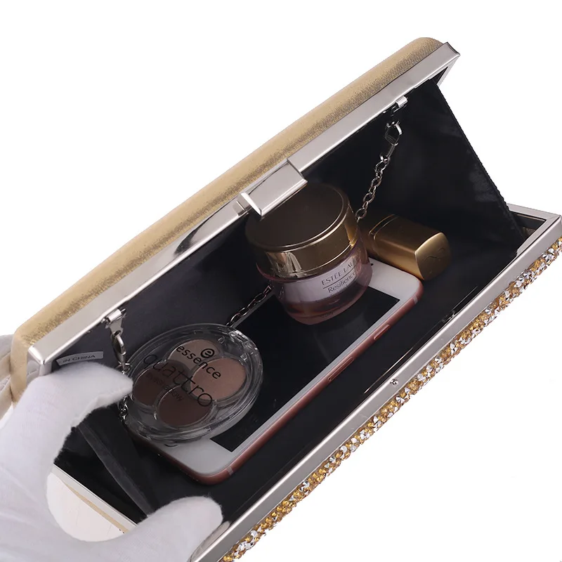 

Diamond-studded Dinner Bag Women's Clutch Bag Hard Box Small Square Bag Wedding Dress Bag Women's Wallet Banquet Evening Bag