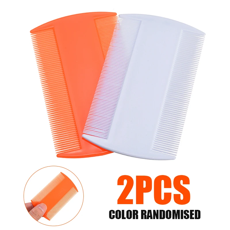 

2pcs Double Sided Head Lice Comb Protable Plastic Fine Tooth Pet Hair Removal Brush Head Lice Flea Nit Hair Combs Random Color