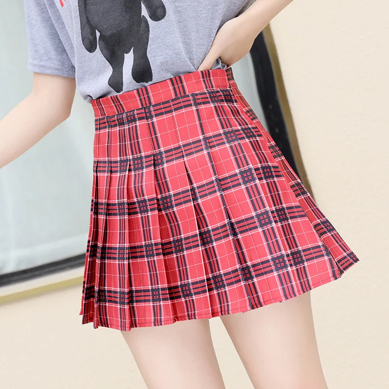 

2021 New Preppy A-line Skirt Spring/Summer Korean Version Of High Waist Autumn/winter Plaid Skirt Dress for Women