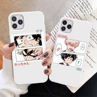 my hero academia phone case white candy color for iphone 11 12 mini pro xs max 8 7 6 6s plus x se 2020 xr