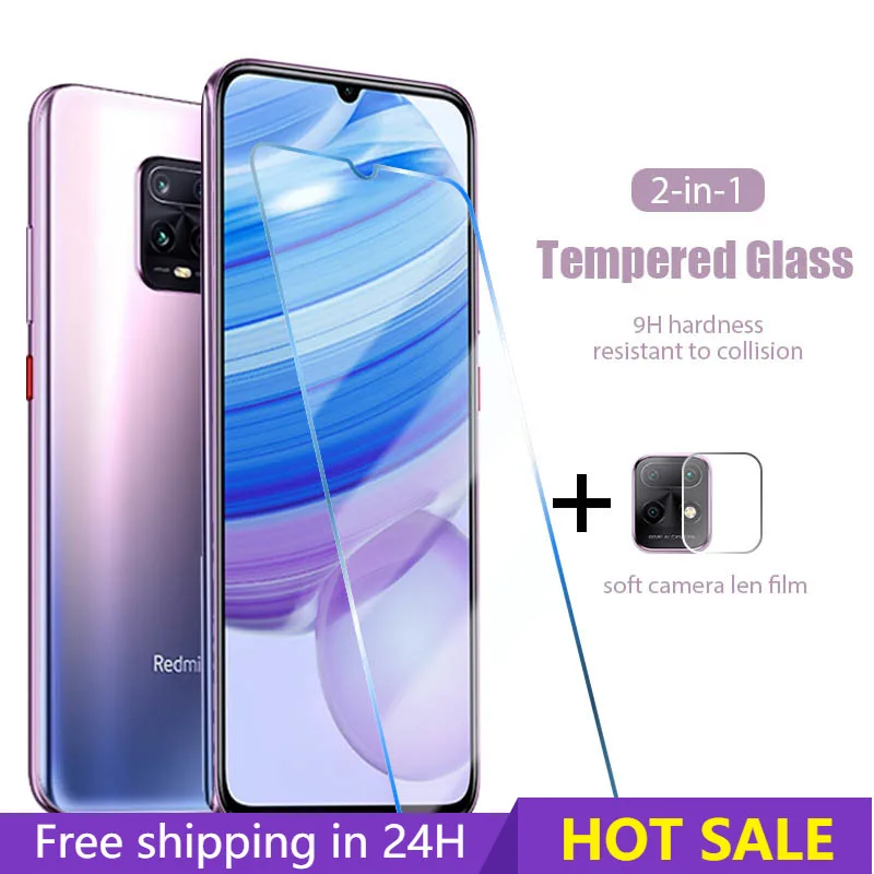 

2 in 1 Front Glass + Back Camera Len Film for Redmi Note 10 Pro Screen Protector on Xiaomi Redmi Note 10 9 Pro 9A 9C 9T 9S Glass