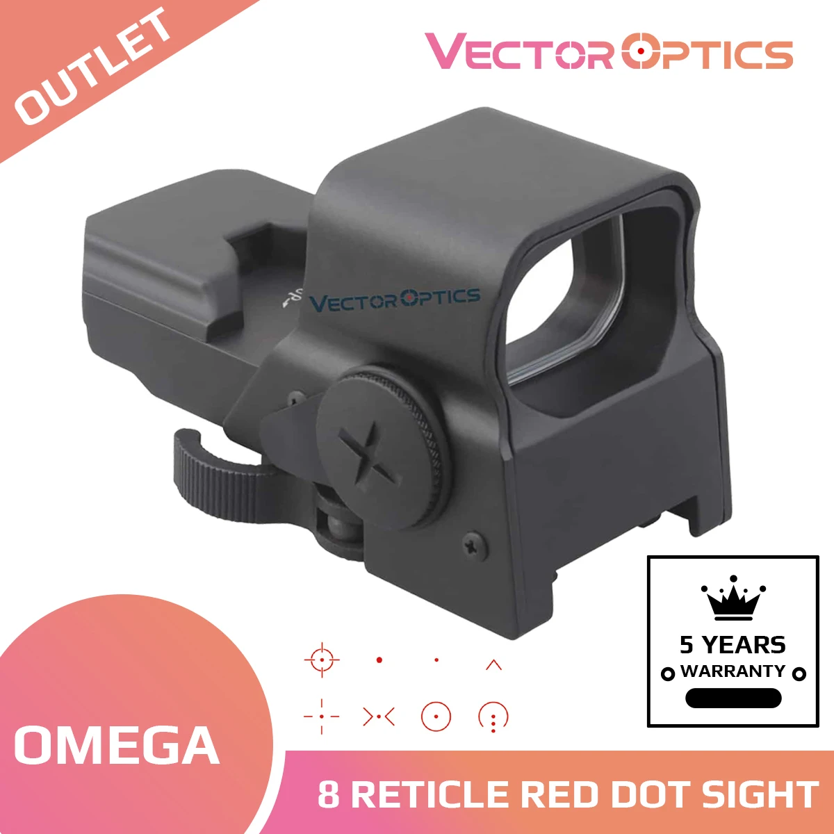 Оптический прицел Vector Optics Omega 8 тактический в Военном Стиле с красной точкой AR15 M4 5