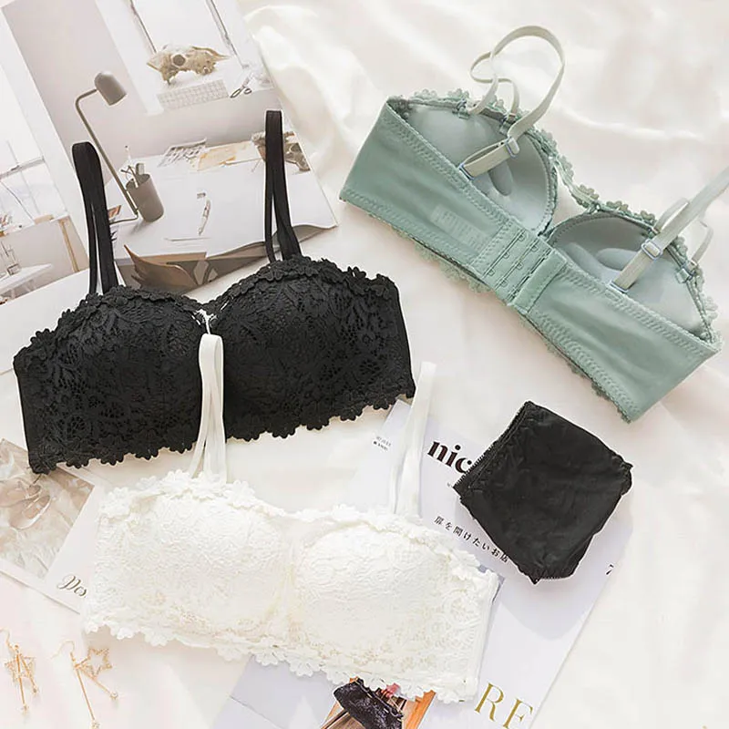 Женский зеленый кружевной бюстгальтер на бретельках Roseheart бесшовный хлопковый