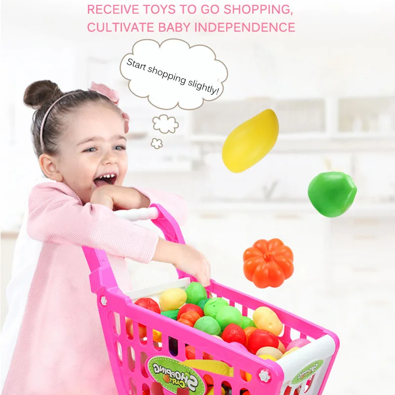 Детская мини тележка для покупок детская рыночная игровой набор игрушка в