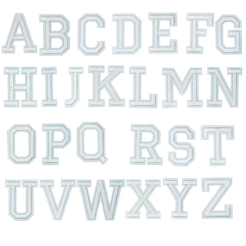 

Embroidery Patches 26 English Alphabet Letter Number Stickers Applique Iron On Patch For Clothing Badge Paste For Clothes Hats