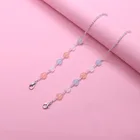 Цепочки для солнцезащитных очков женские, акриловые цепочки с бусинами в форме сердца, новинка 2021, Модная бижутерия, оптовая продажа