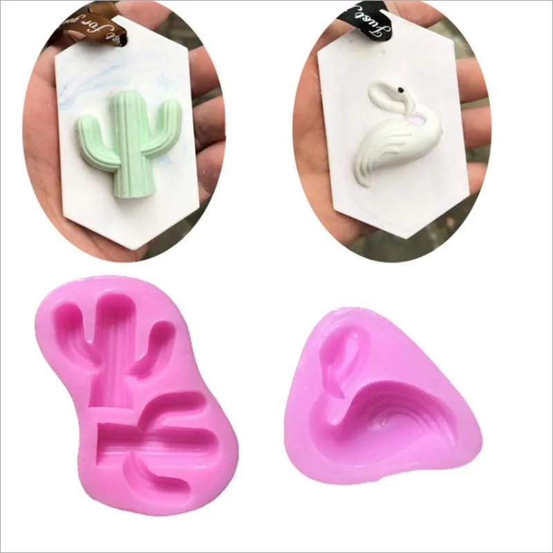 

Cactus Flamingo Shape Silicone Mold DIY Plaster Aromatherapy Mold Car Hanging Model