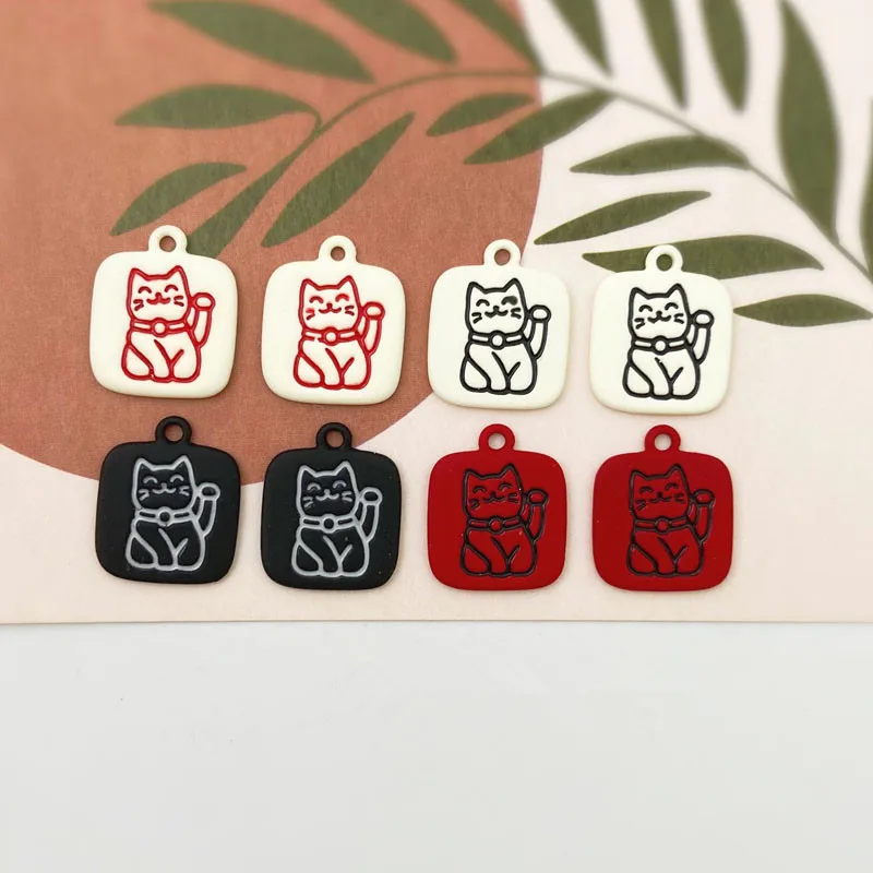 

40 шт./лот резиновый Рисунок мультфильм счастливая кошка узор сердечник Геометрия Квадратная Форма сплав плавающий медальон шармы diy ювелир...