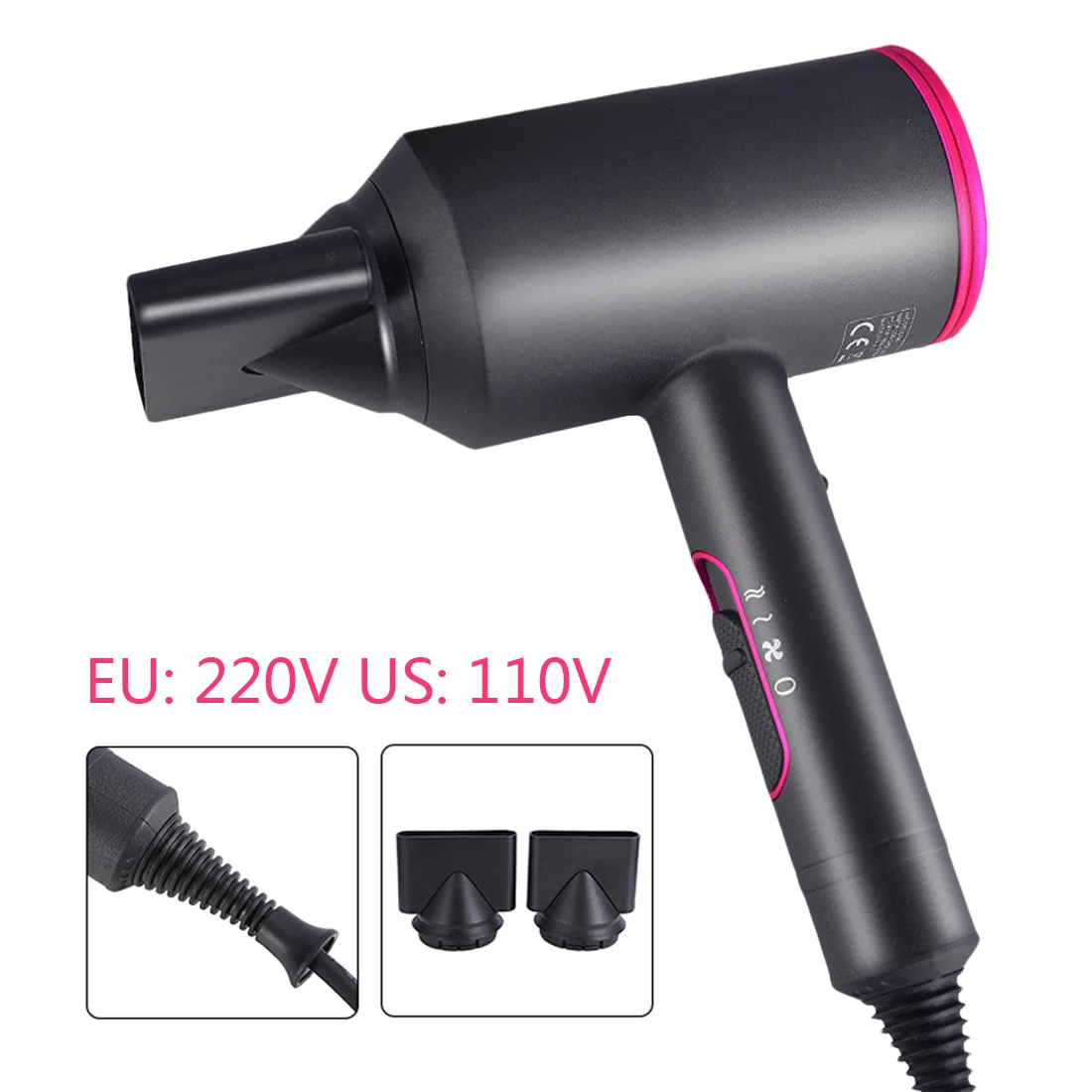 Фен высокой мощности с анионами и постоянной температурой 2000 Вт инструмент для