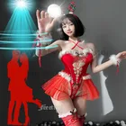 Для взрослых Нижнее белье для игр с кружевом соблазнительное сексуальное нижнее белье шляпа оленьи рога боди чулки в сетку интимные игрушки для женщин с рождеством, Gif