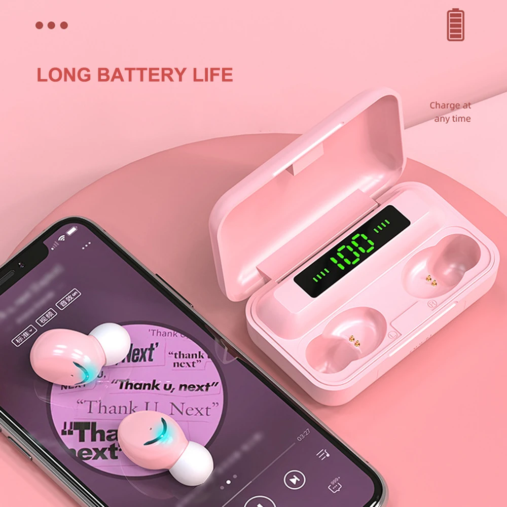 docooler Mini TWS Earbuds BT5.0 True Wireless Headphones Waterproof Sports Headset with Mic LED Display USB Output Power Bank |