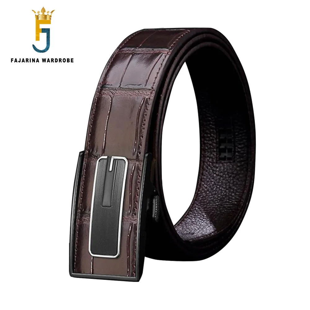 Мужской ремень из натуральной воловьей кожи FAJARINA дизайнерский Повседневный с