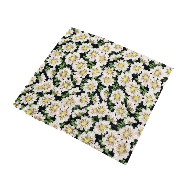 

136 cm width Daisy printed small fresh pure hemp chiffon fashion fabric shirt dress hanfu fabric