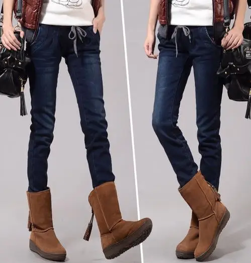 2019 осень-зима Для женщин из джинсовой ткани женские Стрейчевые джинсы-скини