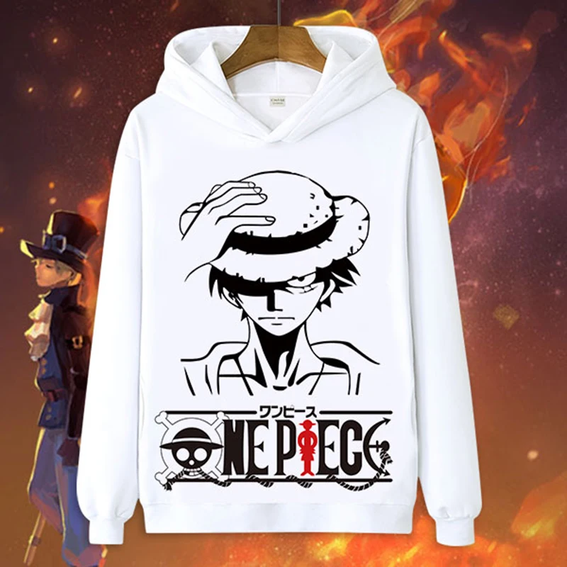 Women Men Hoodie Anime One Piece Luffy Zoro Cosplay Hoodies Nami Usopp Thicken Fleece Top Hooded Coat Sweatshirt