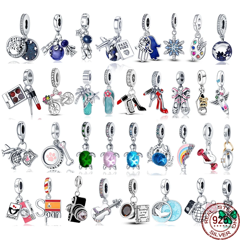 

2022new arrival prata charm s925 sterling silver ladies high heels suitable for pandora ladies bracelet pendant DIY jewelry gift