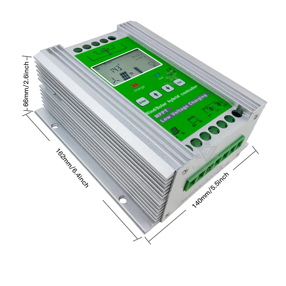 mppt 1400w hybrid wind solar charge discharge booster controller pwm 12v 24v battery regulator 30a 40a for wind turbine solar free global shipping