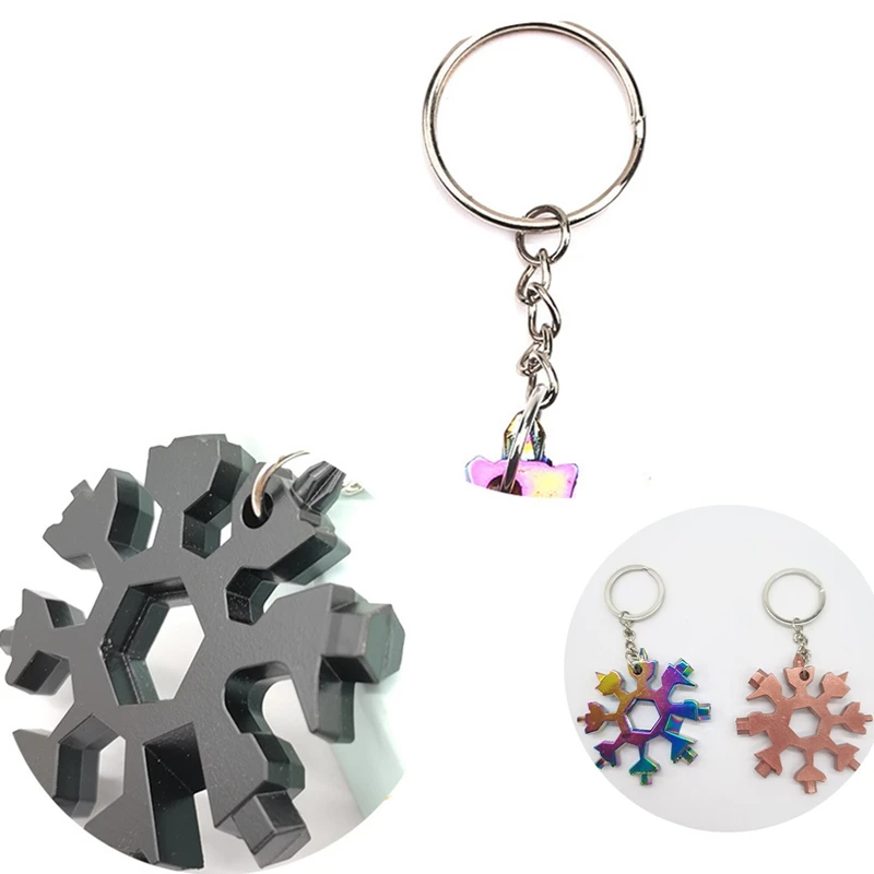 

18 In 1 Snowflake Snow Wrench Tool Spanner Hex Wrench Multifunction Camping Outdoor Survive Tools Bottle Opener Screwdriver