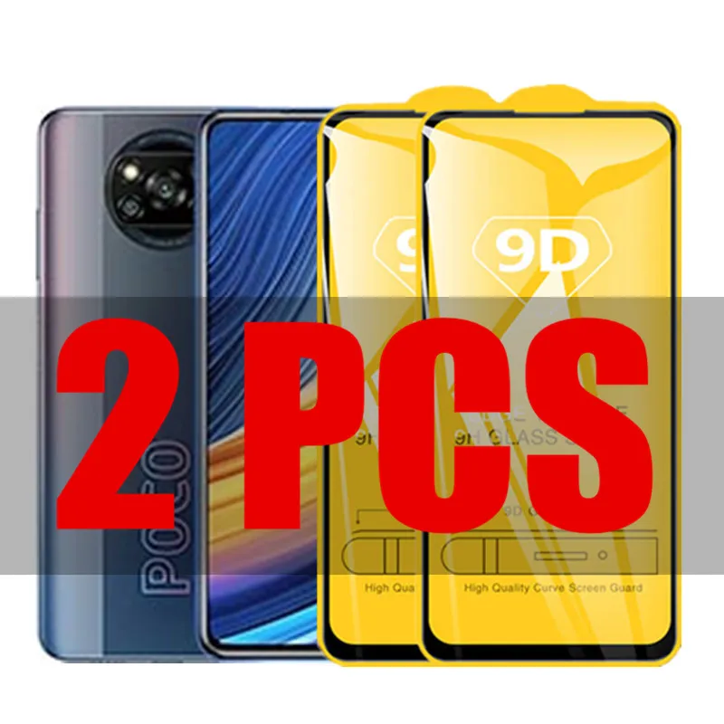 

2Pcs 9D Glass For Xiaomi Poco X3 Pro Protective Glass on the For Xiaomi Poco X3 PRO NFC Pocophone X3pro Screen Protector Film