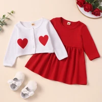 new baby girl clothes set baby girl outfit 2 pcs sets solid long sleeve girls dresslove coats party wedding princess dress 1 3y