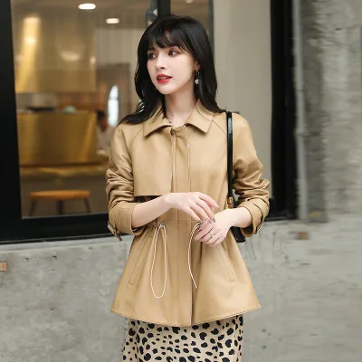 MESHARE Women New Fashion Genuine Real Sheep Leather Jacket R41