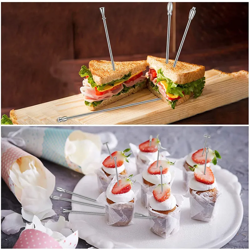 Палочки для коктейлей 20 шт. коктейльных зубочисток мартини из нержавеющей стали