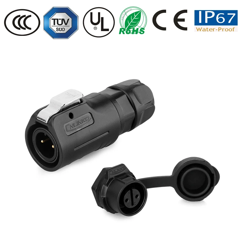 Водонепроницаемый разъем штекер гнездо M12 2pin powercon/светодиодный свет/Солнечная/Электроника IP67 разъем пастик