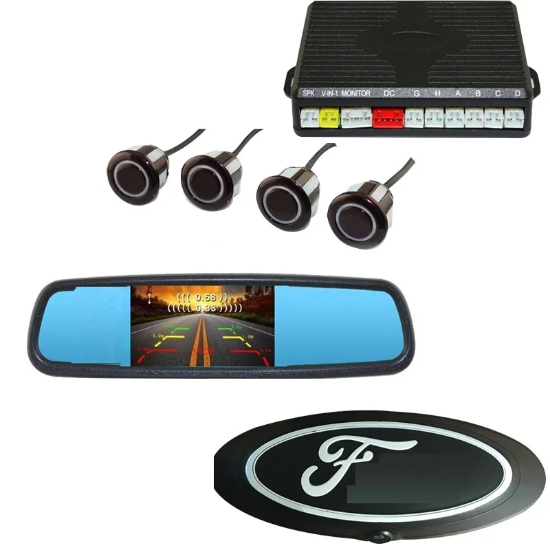 Зеркало заднего вида с ЖК дисплеем 4 3 дюйма датчика парковки радар детектор хода