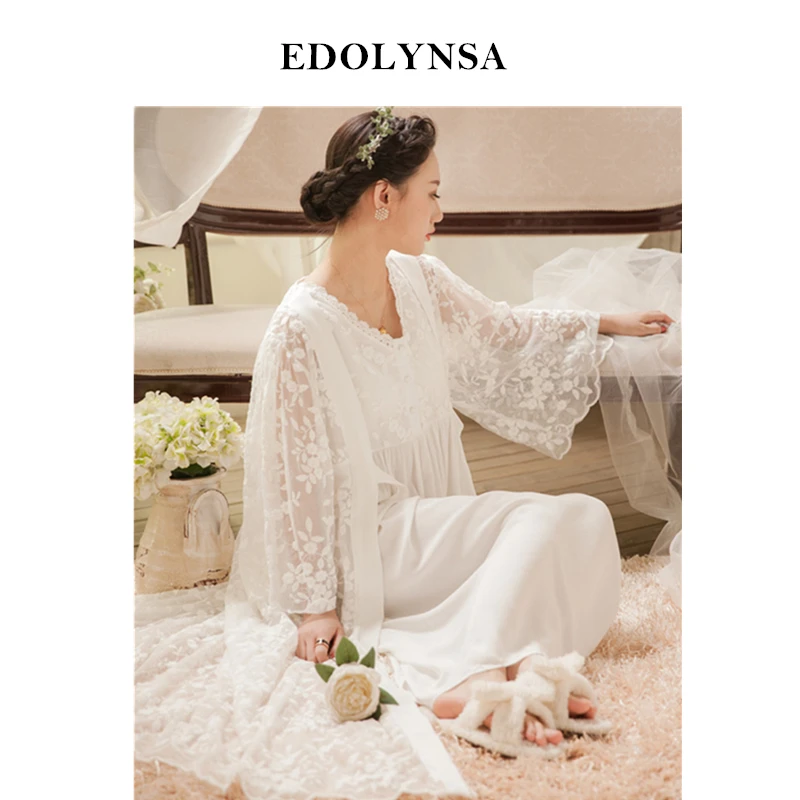 2020 халат комплект из 2 предметов одежда для сна винтажный кружевная ночная