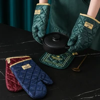 microondas gloves barbecue oven gloves kitchen cotton insulated baking heat resis utensils oven mitts microwave luva