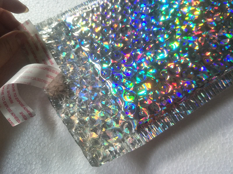 10 шт. голографические металлические конверты с пузырьками гламур красочные