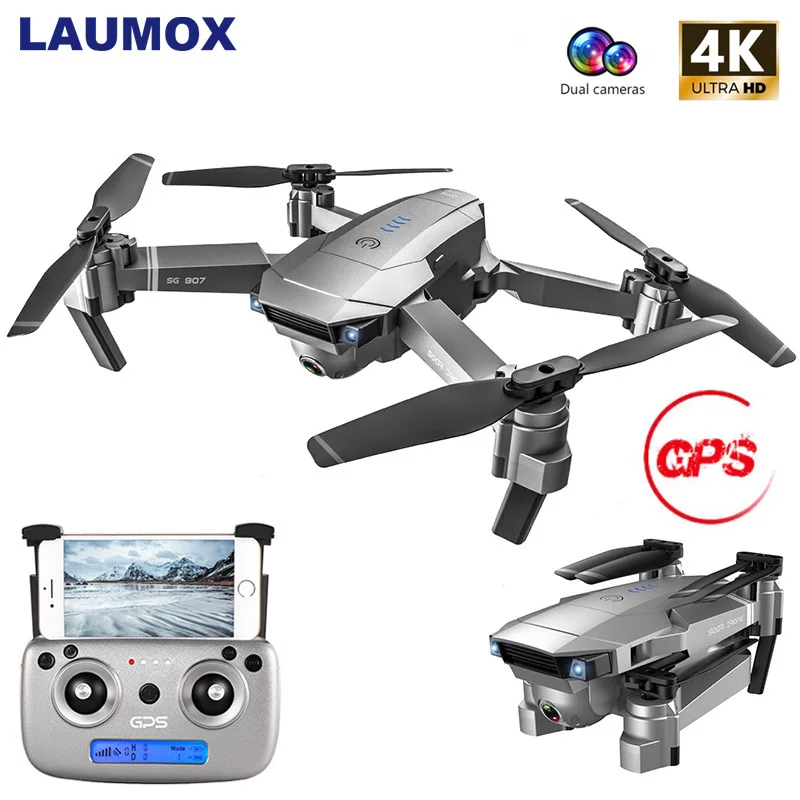 Gps дрон LAUMOX SG907 SG901 1080P 4K HD двойная камера Wi Fi FPV Радиоуправляемый Дрон оптический