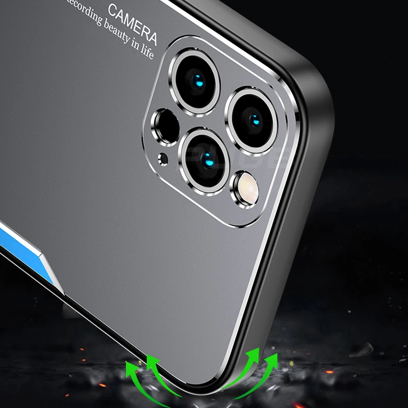 

Matte Aluminum Metal Back Case For iPhone 12 11 Pro Max Mini iPhone 7 8 SE 2020 X XS XR Shockproof Hard Phone Cover Coque