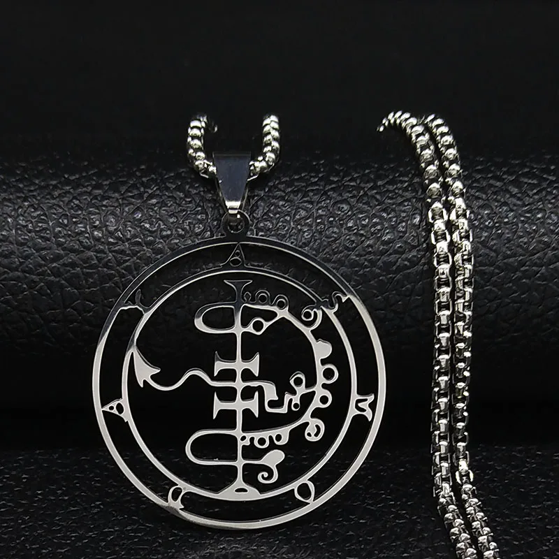 Модное Sigeal Sigil De Lucifer ожерелье с подвеской сатана Asmoday Lazer Key Baphomet ожерелье с маркой ювелирные изделия N20012