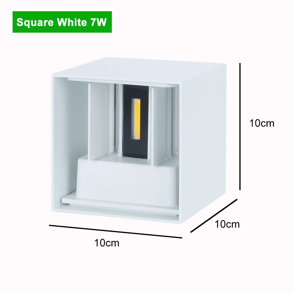 Square White 7W Открытый водонепроницаемый IP65 Настенный светильник 7 Вт/10 Вт крыльцо Светильник AC90-260V садовый светильник украшение датчик движения Ночной Настенный светильник ZBW0002 - Испускаемый цвет: Square White 7W