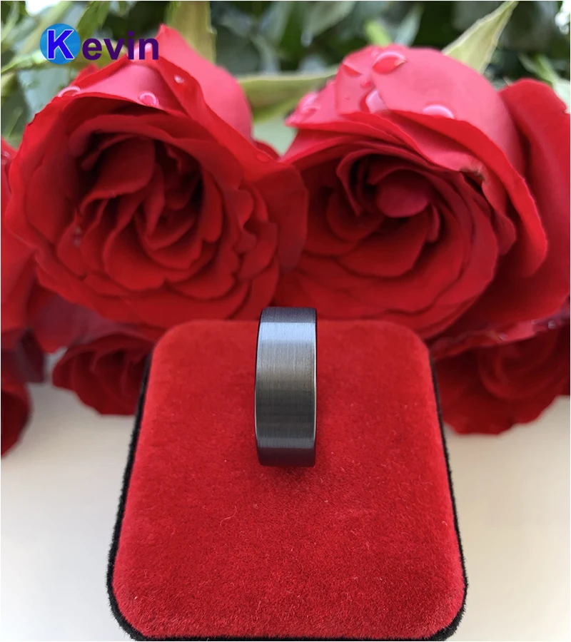 Обручальное кольцо 8 мм для мужчин и женщин вольфрамовое удобное прилегающее