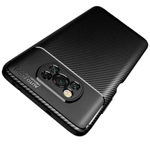 HATOLY Carbon Fiber Cover For Xiaomi Poco X3 NFC Case Funda Xiaomi Poco X3 NFC Ultra Thin Back Case For Xiaomi Poco X3 NFC Cover