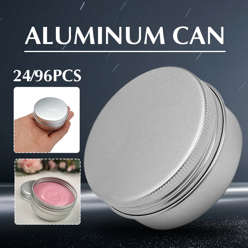 24 шт. чехол для банки с серебряным кремом крышка резьбой контейнер бальзама губ 50