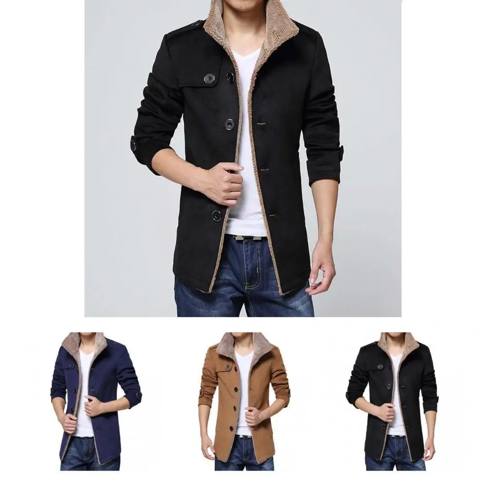 

Simple Coat Pockets Male Men Stylish Windproof Jacket Winter Jacket Men Jacket
