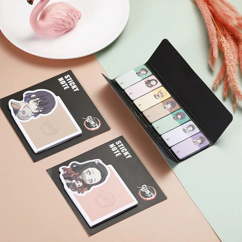 

Mini Memo PadSticky Notes Bookmark Sticky Child Student Kawaii Gift Stationery 1PC Anime Demon Slayer Memo Pad Bookmark