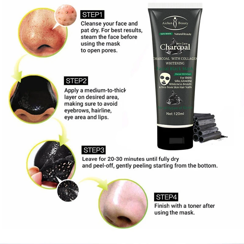 Маска с активированным углем для удаления черных точек|Средства ухода и маски| |