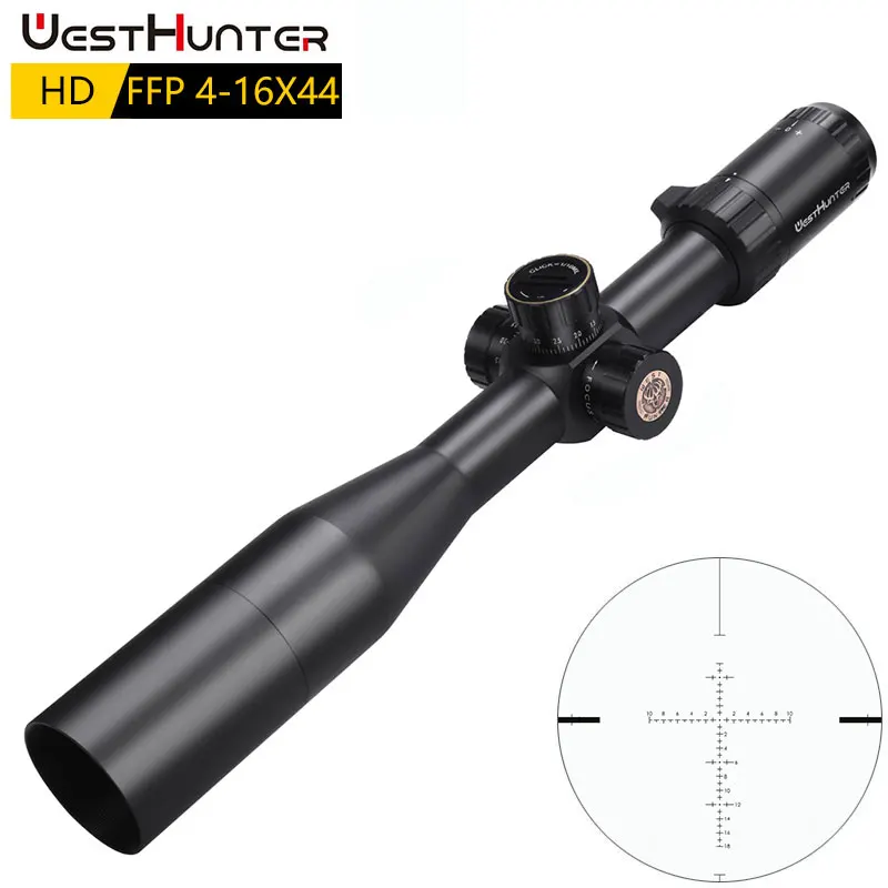 Охотничий прицел WESTHUNTER HD 4 16X44 FFP с большим боковым колесом функцией сброса