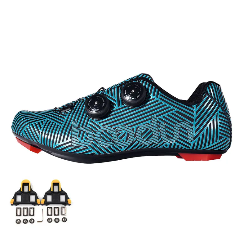 aebs blue cleat Boodun, Мужская обувь для езды на велосипеде, дышащая обувь для езды на велосипеде, автоблокировка, спортивная обувь для гонок, велосипедная обувь, кроссовки, Sapatilha Ciclismo - Цвет: aebs blue cleat